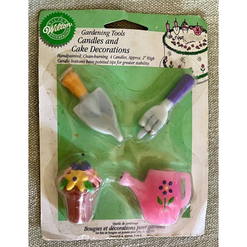 Wilton Gardening Tools Candles Cake Decorations 4 Pack Watering Can 2811-9137